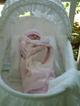 Olivia sleeping in bassinet (very rare)